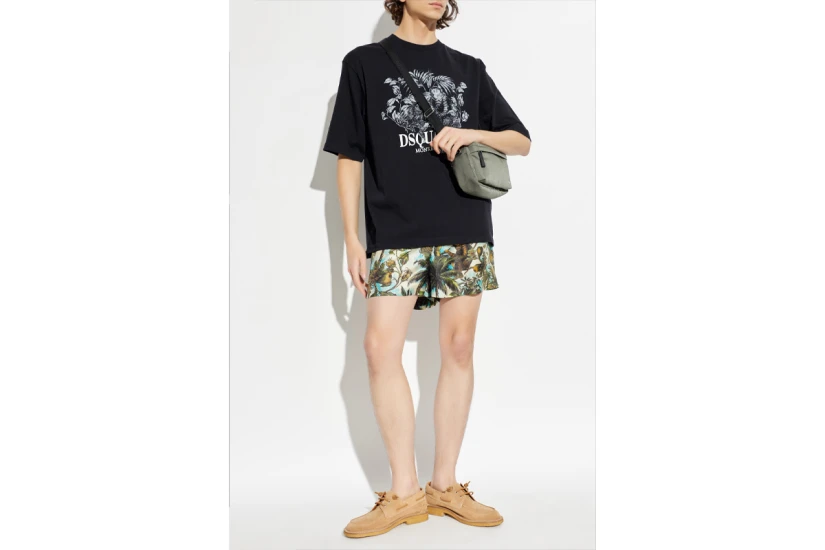 Dsquared2 Monkey Business Ανδρικό Κοντομάνικο T-Shirt Μαύρο