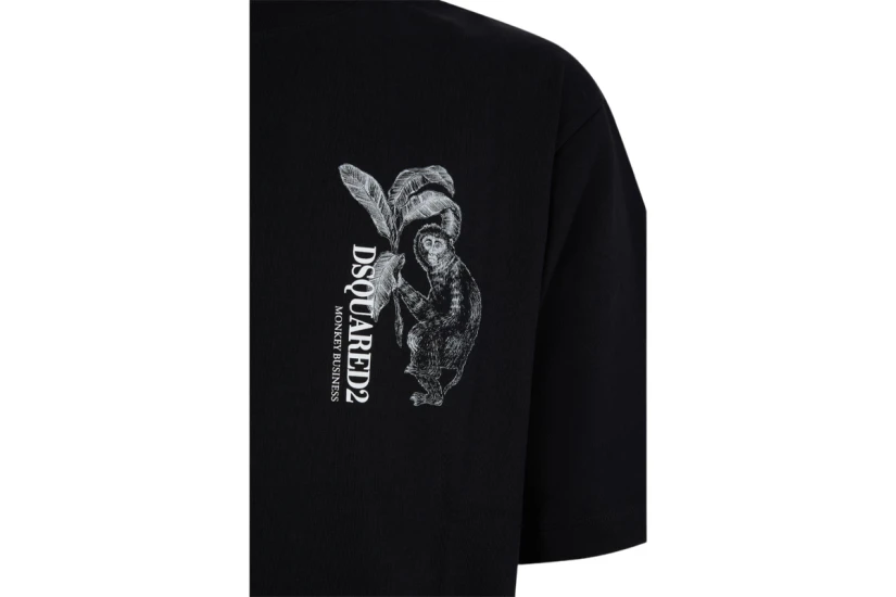 Dsquared2 Loose Fit Ανδρικό Κοντομάνικο T-Shirt Μαύρο