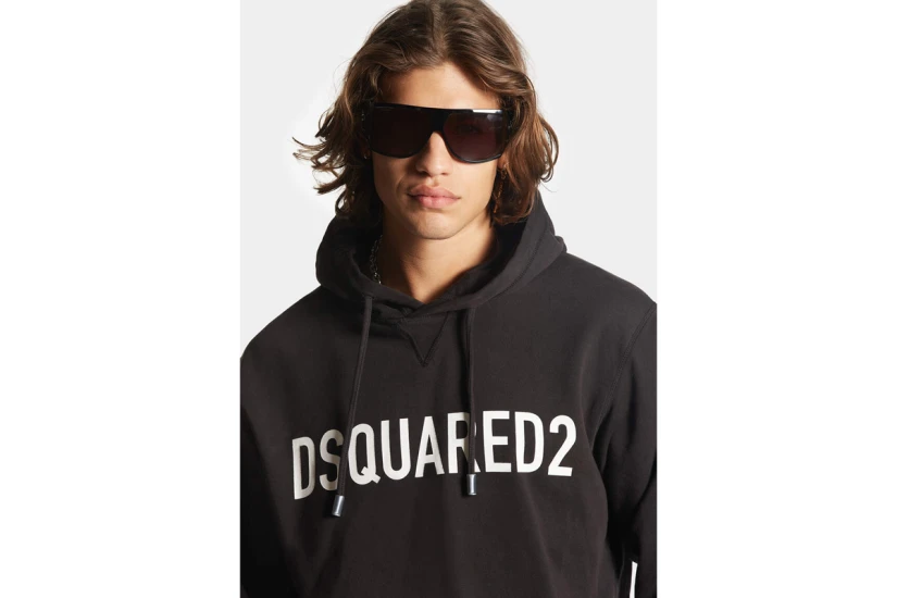 Dsquared2 Cool Fit Ανδρικό Φούτερ με Κουκούλα Μαύρο
