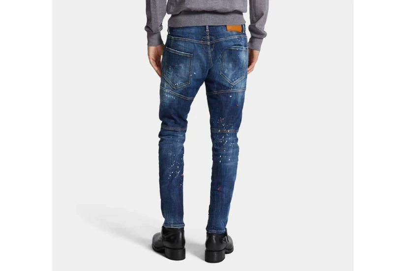 Dsquared2 Ανδρικό Biker Τζιν Παντελόνι Μπλε Σκούρο