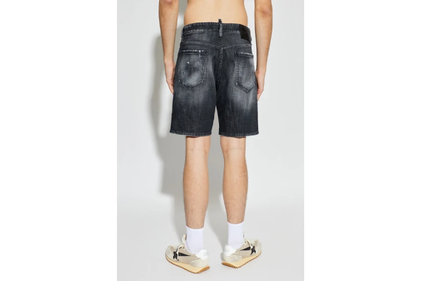 Dsquared2 Black Fog Wash Marine Ανδρική Βερμούδα Τζιν Μαύρη