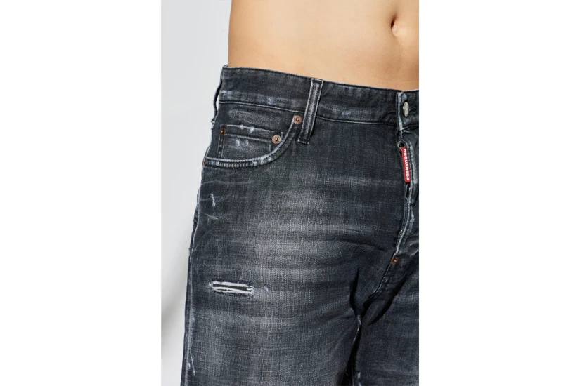 Dsquared2 Black Fog Wash Marine Ανδρική Βερμούδα Τζιν Μαύρη