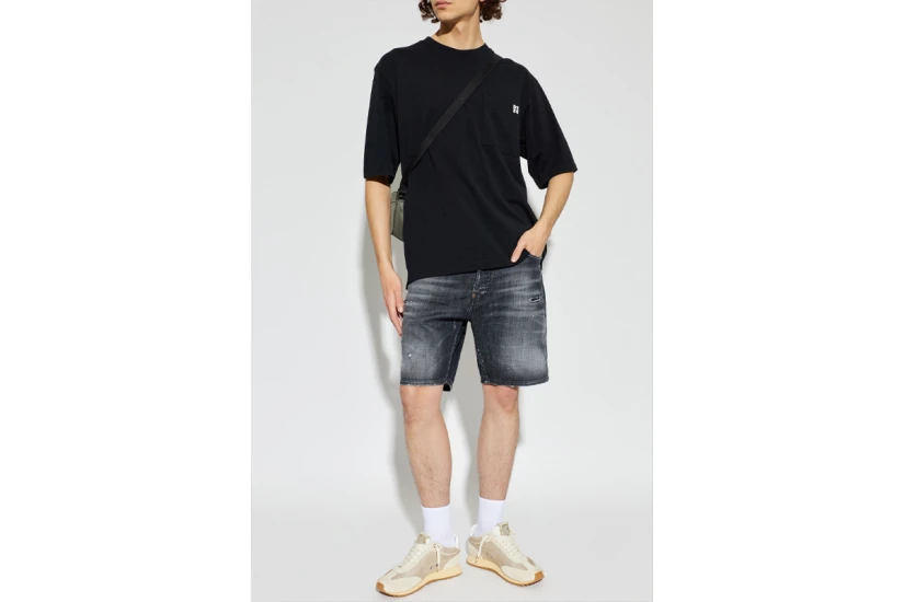 Dsquared2 Black Fog Wash Marine Ανδρική Βερμούδα Τζιν Μαύρη