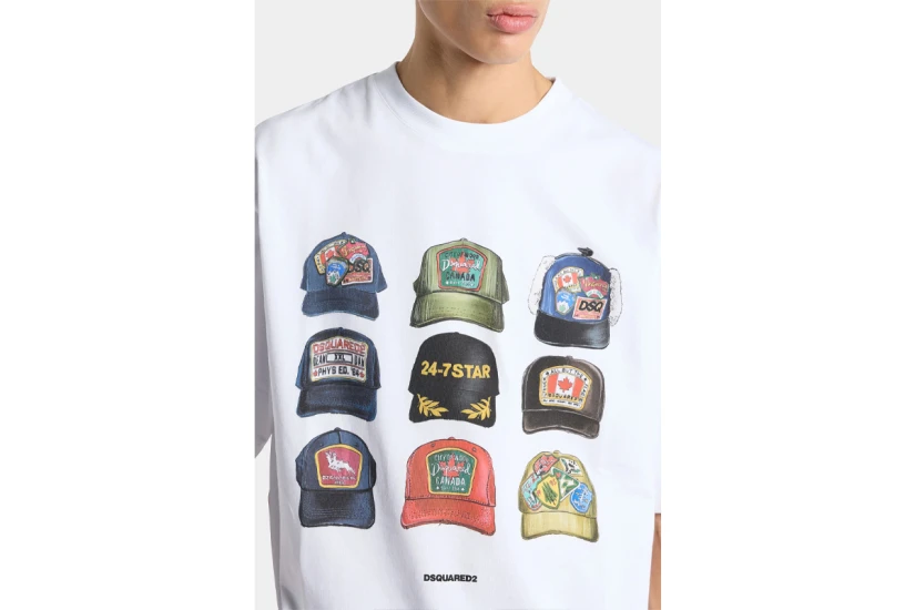 Dsquared2 Iconique Ανδρικό Κοντομάνικο T-Shirt Λευκό