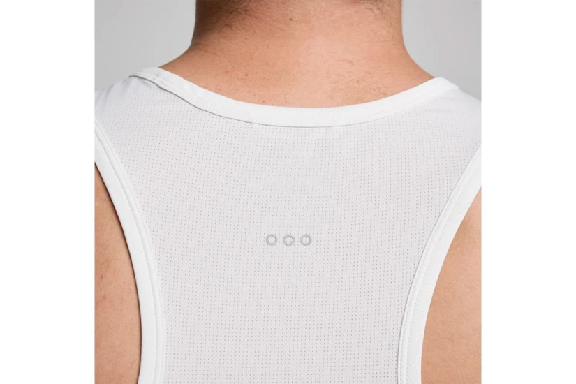 Saucony Stopwatch Singlet Ανδρική Αμάνικη Μπλούζα Λευκή