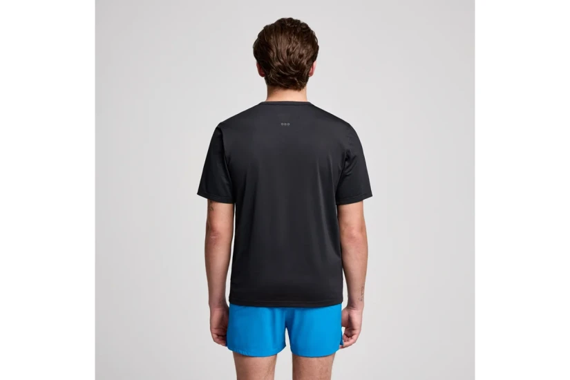 Saucony Stopwatch Ανδρικό Κοντομάνικο T-Shirt Μαύρο