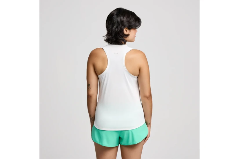 Saucony Stopwatch Singlet Γυναικεία Αμάνικη Μπλούζα Λευκή