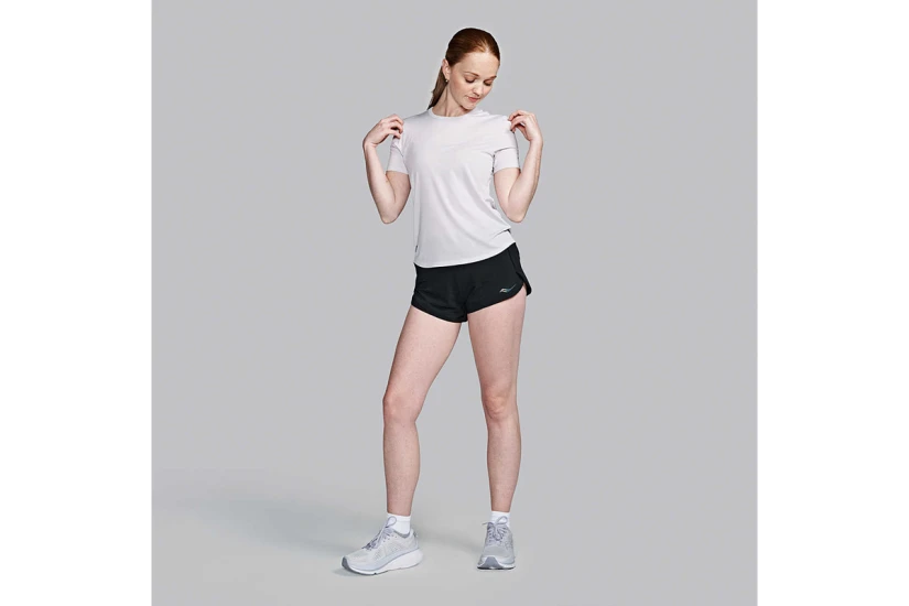 Saucony Stopwatch Γυναικείο Κοντομάνικο T-Shirt Λιλά