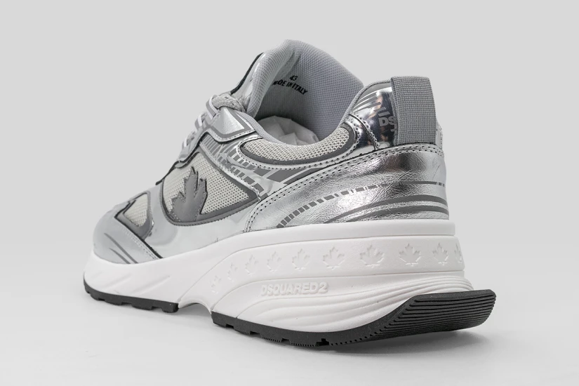 Dsquared2 Sprinter Ανδρικά Sneakers Ασημί, Λευκά