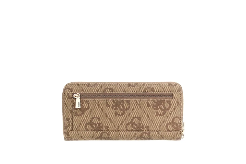 Guess Laurel 4G Logo Γυναικείο Πορτοφόλι Μπεζ, Καφέ, Χρυσό