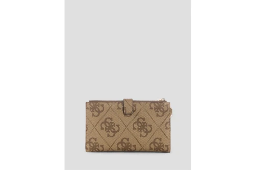 Guess Laurel Double Zip Organiser Πορτοφόλι (SO7459157 LATTE LOGO-BROWN)