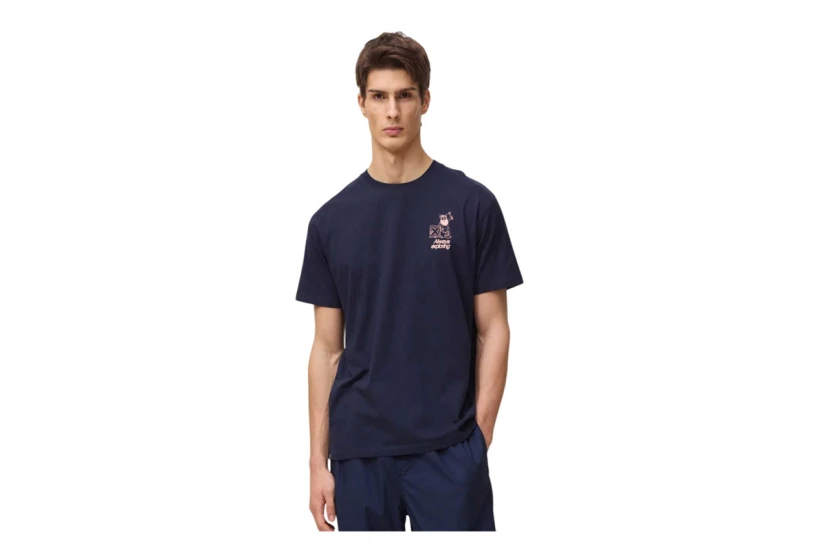 Blue Banana Navy Carven Ανδρικό Κοντομάνικο T-Shirt Μπλε Σκούρο, Ροζ