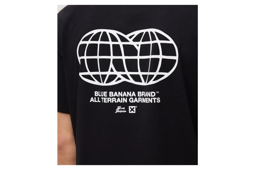 Blue Banana Black Universal Ανδρικό Κοντομάνικο T-Shirt Μαύρο, Λευκό