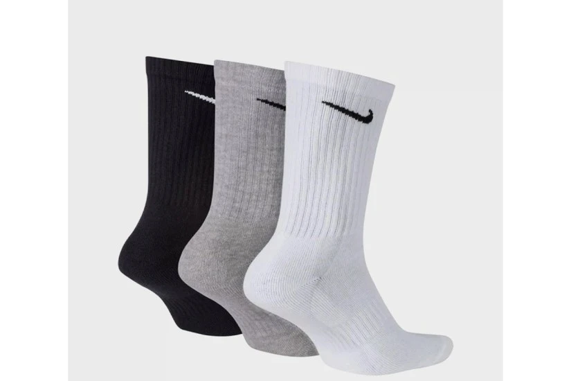 Nike Dri-FIT Everyday Cushioned Unisex Ψηλές Κάλτσες Λευκές, Γκρι, Μαύρες 3 Ζευγάρια