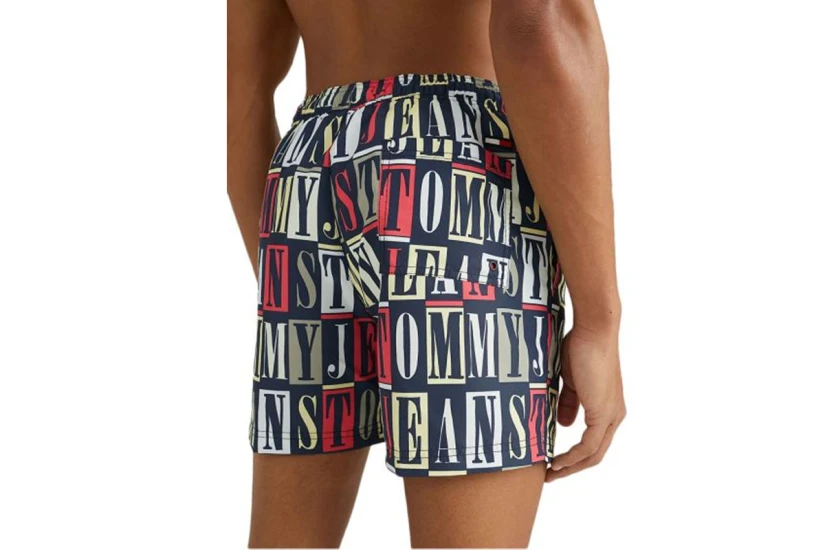 Tommy Jeans Medium Drawstring Print Ανδρικό Μαγιό Σορτς Πολύχρωμο