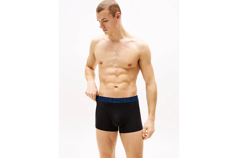 Tommy Jeans Contrast Waistband Ανδρικά Εσώρουχα Μπόξερ Μαύρα 3 Τεμάχια
