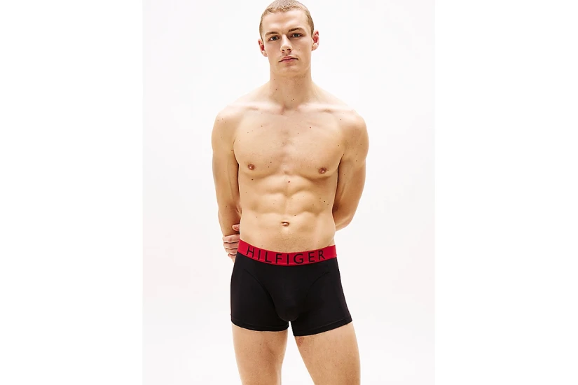 Tommy Jeans Contrast Waistband Ανδρικά Εσώρουχα Μπόξερ Μαύρα 3 Τεμάχια