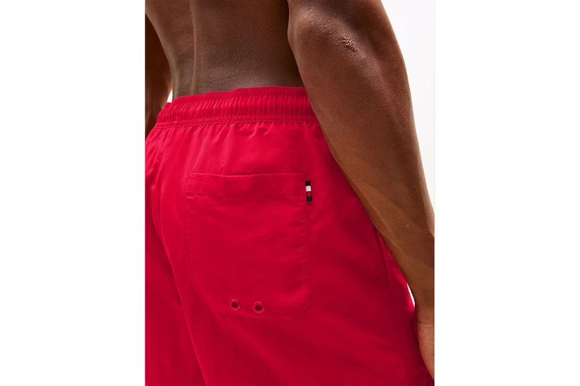 Tommy Jeans Flag Embroidery Mid Length Ανδρικό Μαγιό Σορτς Κόκκινο
