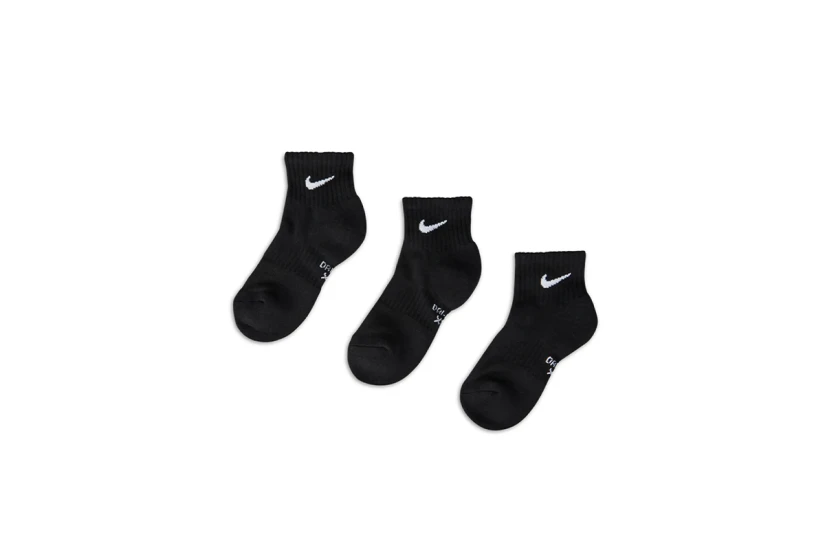 Nike Παιδικές Kάλτσες Μέχρι Τον Αστράγαλο Μαύρες 3 Τεμάχια