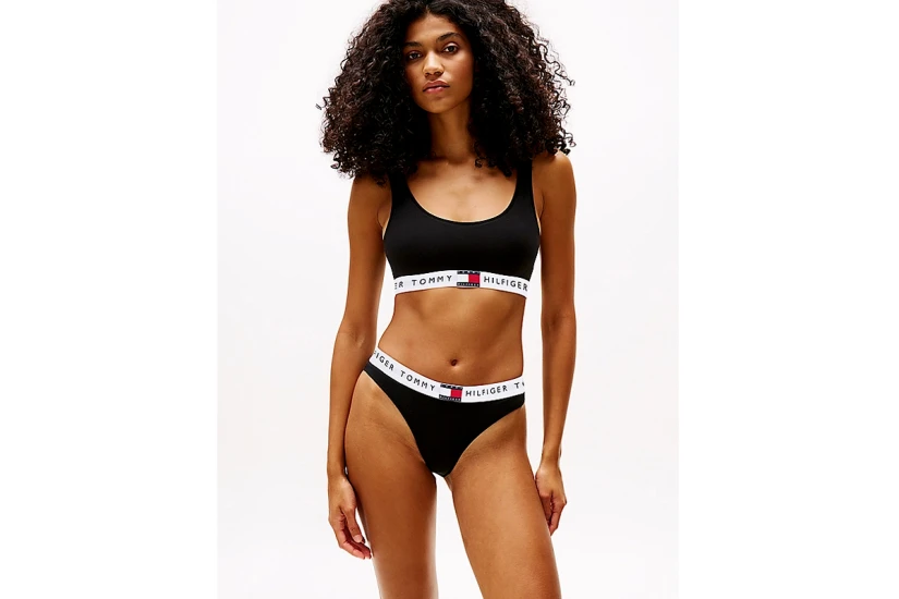 Tommy Jeans Unlined Γυναικείο Bralette Μαύρο, Λευκό