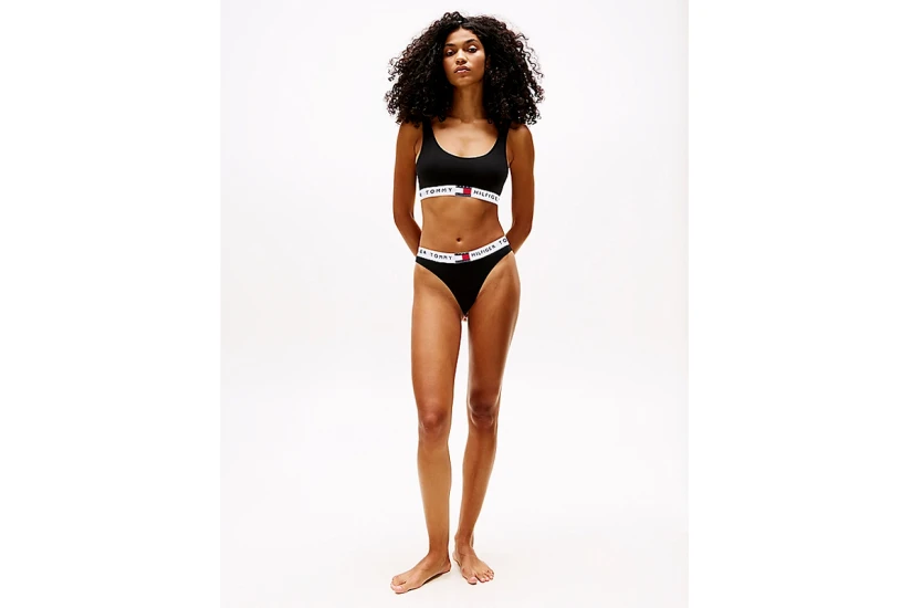 Tommy Jeans Unlined Γυναικείο Bralette Μαύρο, Λευκό