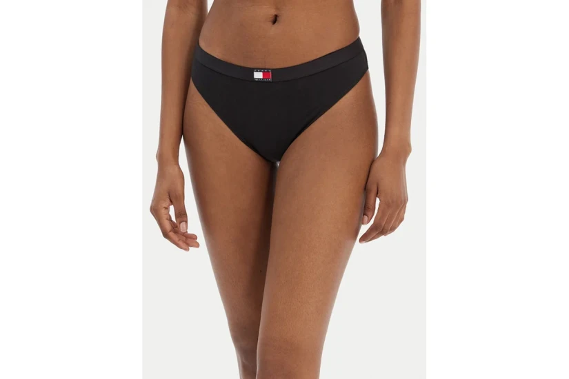 Tommy Jeans Original Logo Waistband Γυναικεία Εσώρουχα String Μαύρα 3-Τεμάχια