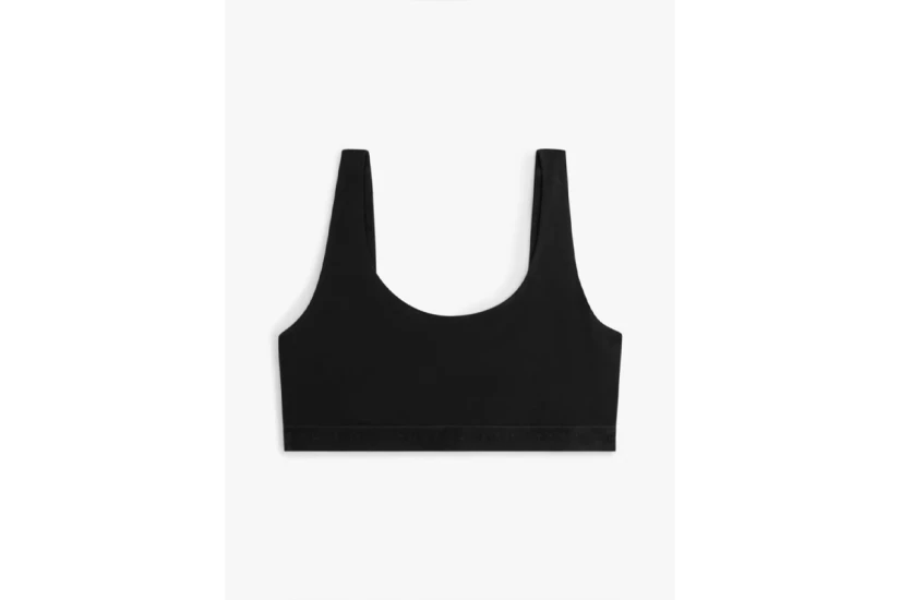Tommy Jeans Repeat Logo Scoop Neck Γυναικείο Bralette Μαύρο