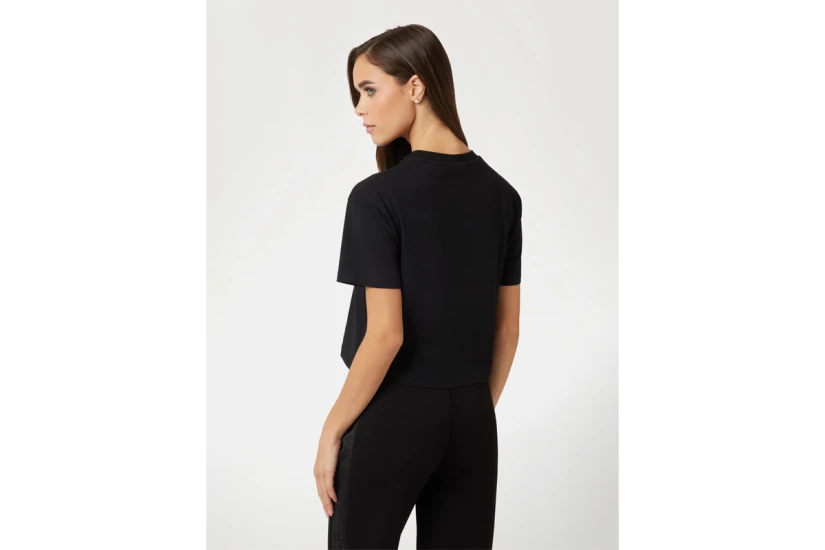 Guess Adele Γυναικείο Κοντομάνικο Crop Top Μαύρο
