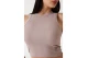 Guess Rib Knit Γυναικείο Αμάνικο Crop Top Σάπιο Μήλο
