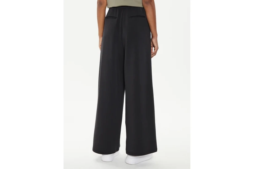 Guess Mid Rise Wide Leg Γυναικείο Παντελόνι Φόρμας Μαύρο