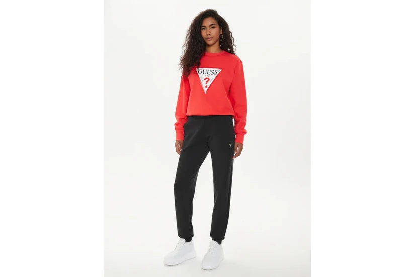 Guess Mid Rise Jogger Γυναικείο Παντελόνι Φόρμας Μαύρο