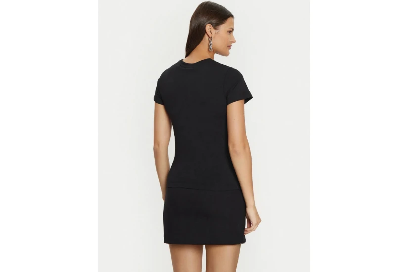Guess Julia Γυναικείο Κοντομάνικο T-Shirt Μαύρο, Ασημί