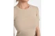 Guess Ribbed Γυναικείο Κοντομάνικο Crop Top Μπεζ
