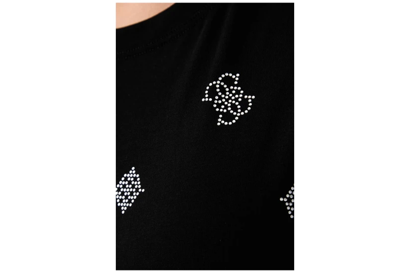 Guess Amalia Allover Logo T-Shirt Γυναικείο (V6BI18K6747 JBLK)
