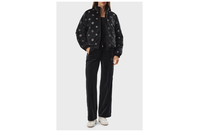 Guess Amalia Allover Logo Μπουφάν Puffer Γυναικείο (V6BL04K6310 JBLK)