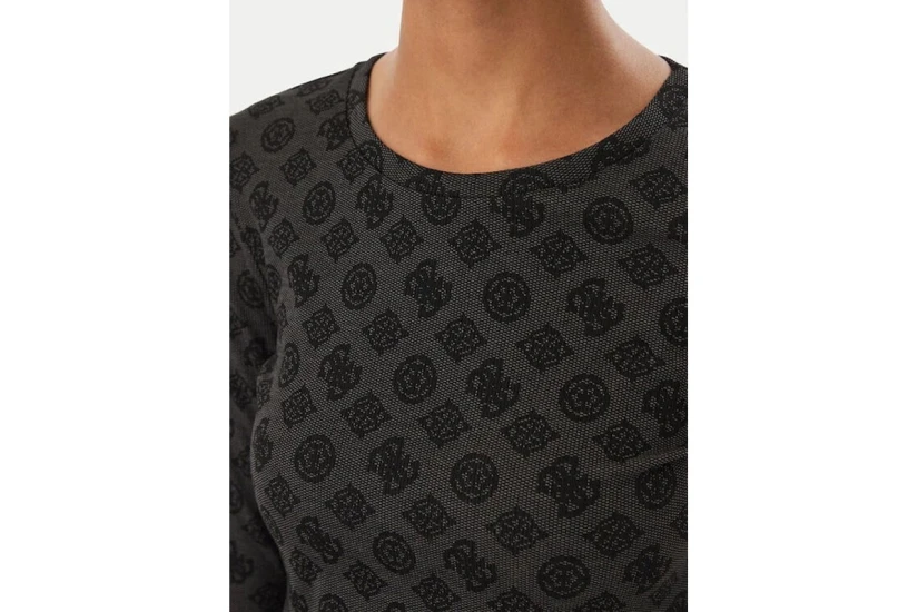 Guess Fausta Allover Jacquard Μπλούζα Με Λαιμόκοψη Γυναικεία (V6BP15K7234 FJHB)