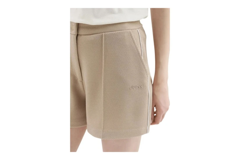 Guess Pique Γυναικείο Casual Σορτς Μπεζ