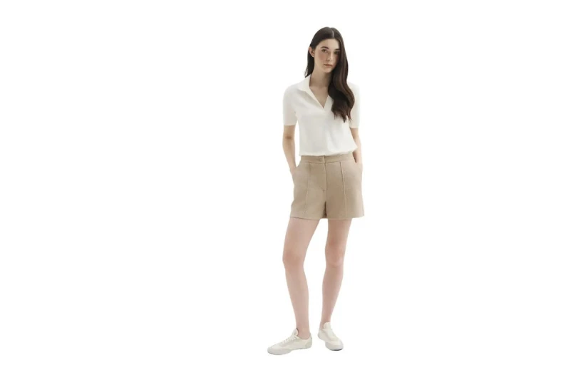Guess Pique Γυναικείο Casual Σορτς Μπεζ
