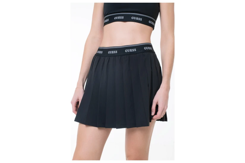 Guess Selene Pleated Γυναικεία Mini Φούστα Μαύρη