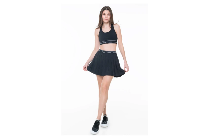 Guess Selene Pleated Γυναικεία Mini Φούστα Μαύρη