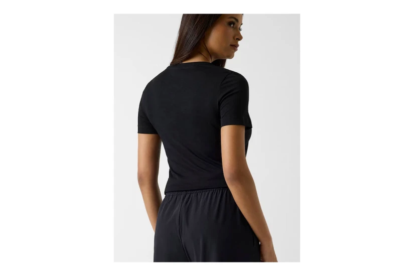 Guess Embroidered Logo Γυναικείο Κοντομάνικο T-Shirt Μαύρο