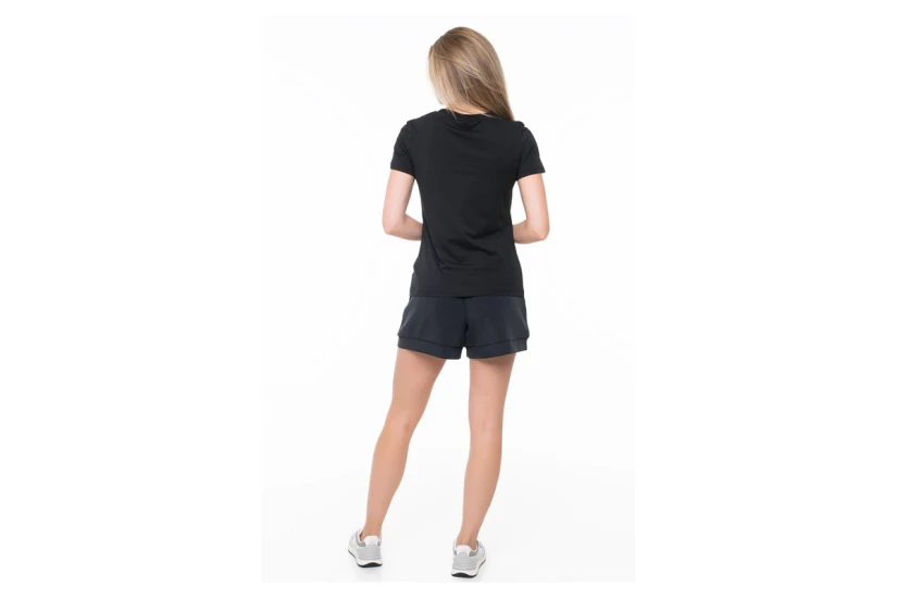 Guess Romy Γυναικείο Κοντομάνικο T-Shirt Μαύρο, Ασημί