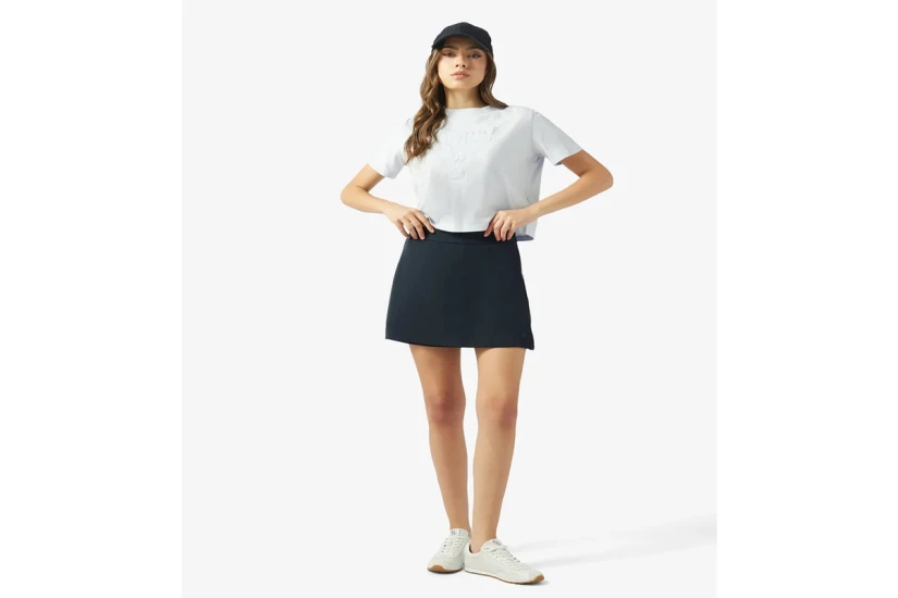 Guess Boxy Logo Γυναικείο Κοντομάνικο Cropped T-Shirt Σιέλ