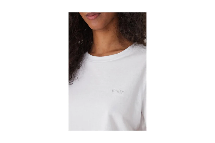 Guess Boxy Γυναικείο Κοντομάνικο Cropped T-Shirt Λευκό