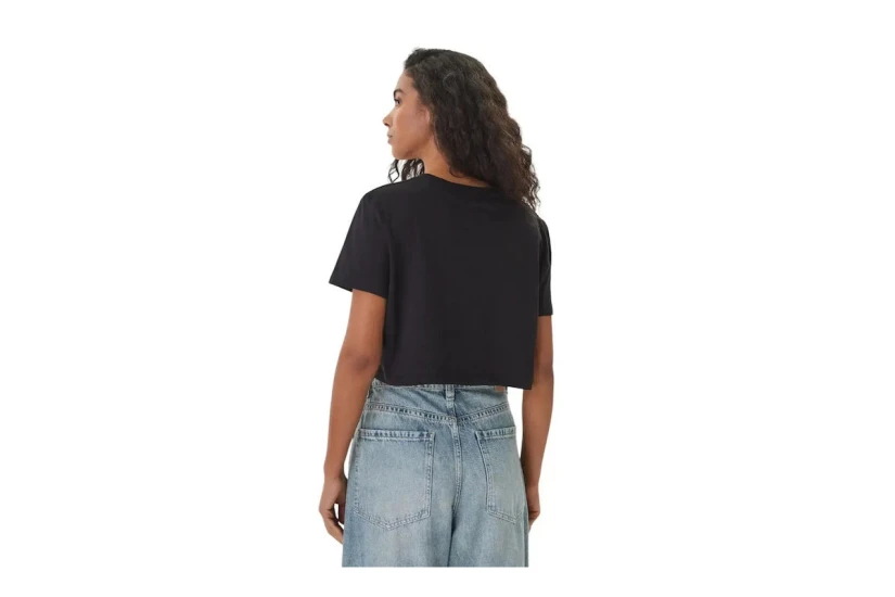 Guess Boxy Γυναικείο Κοντομάνικο Cropped T-Shirt Μαύρο