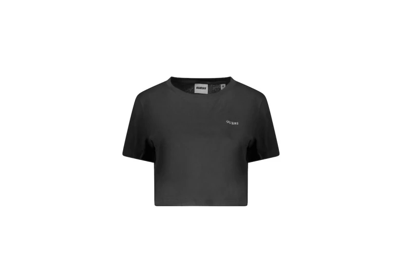 Guess Boxy Γυναικείο Κοντομάνικο Cropped T-Shirt Μαύρο