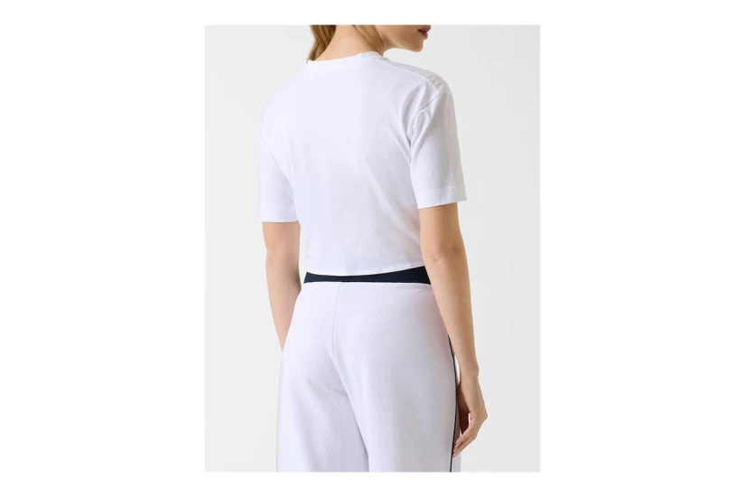 Guess Boxy Logo Γυναικείο Κοντομάνικο Cropped T-Shirt Λευκό