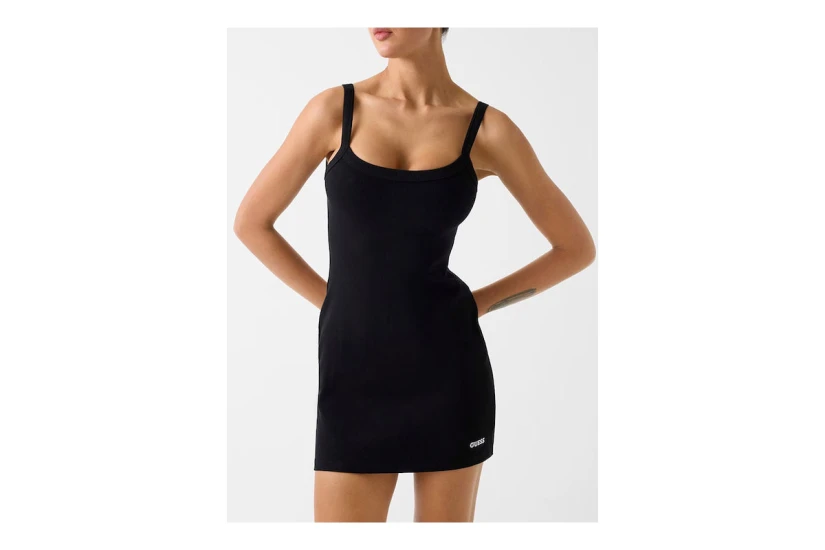 Guess Viscose-Blend Γυναικείο Mini Φόρεμα Μαύρο
