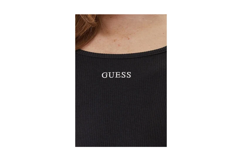 Guess Embroidered Logo Γυναικείο Κοντομάνικο T-Shirt Μαύρο