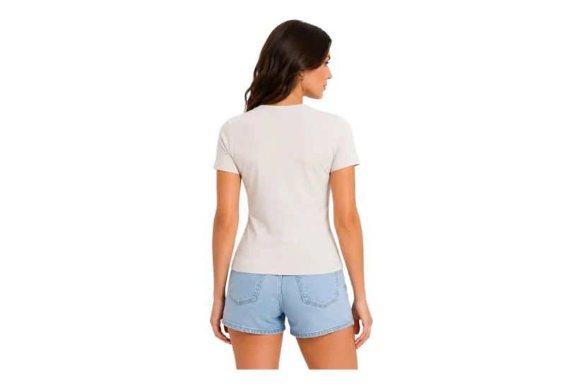 Guess Tracey Γυναικείο Κοντομάνικο T-Shirt Εκρού